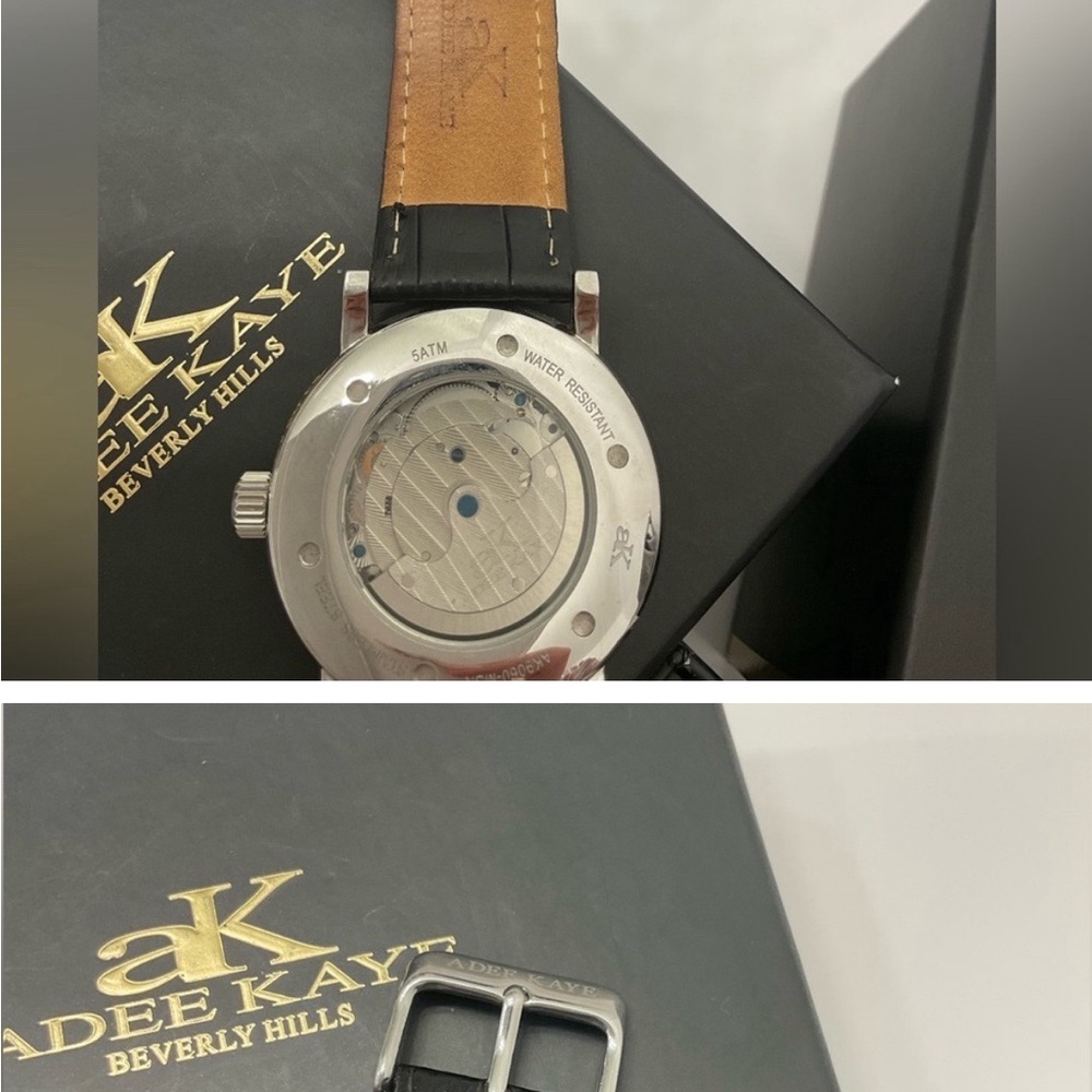 Adee Kaye Silver and Black Men's Watch- NWT(in a Box).